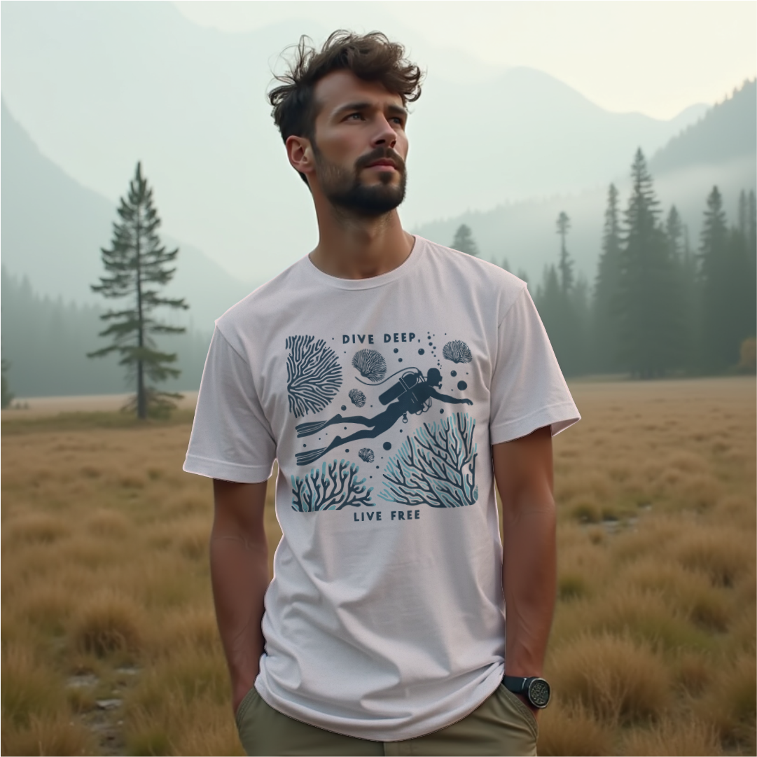 Dive Deep Live Free Tee
