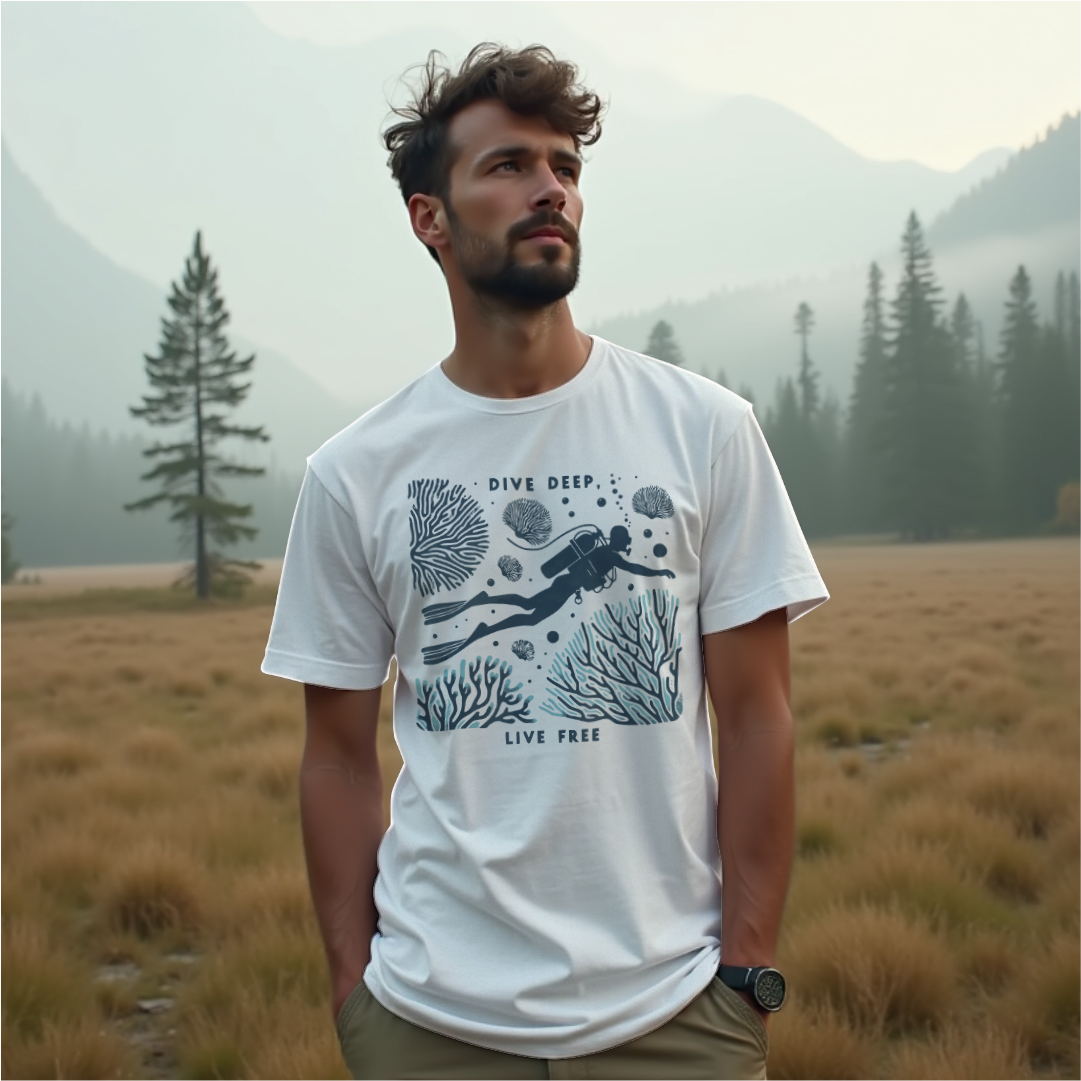 Dive Deep Live Free Tee