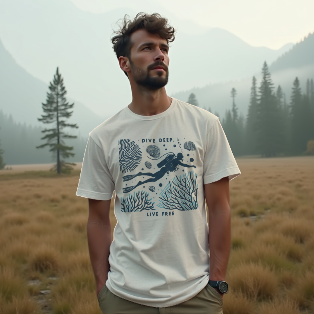 Dive Deep Live Free Tee